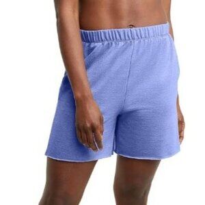 Hanes Womens Casual Perfect Triblend French Terry Shorts Blue Size L NWT